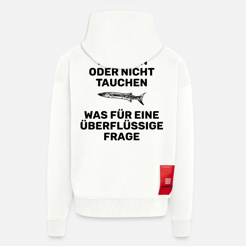 PLONGÉE OU NON - Veste à capuche bio épaisse oversize fabriqué en UE - OFF WHITE