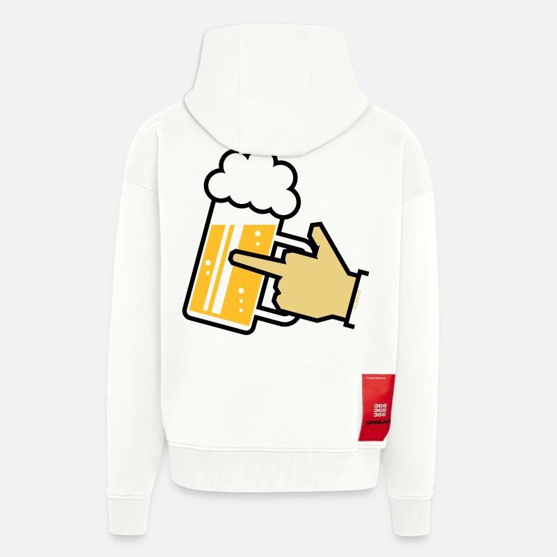 Icône XFinger (R3) - Veste à capuche bio épaisse oversize fabriqué en UE - OFF WHITE