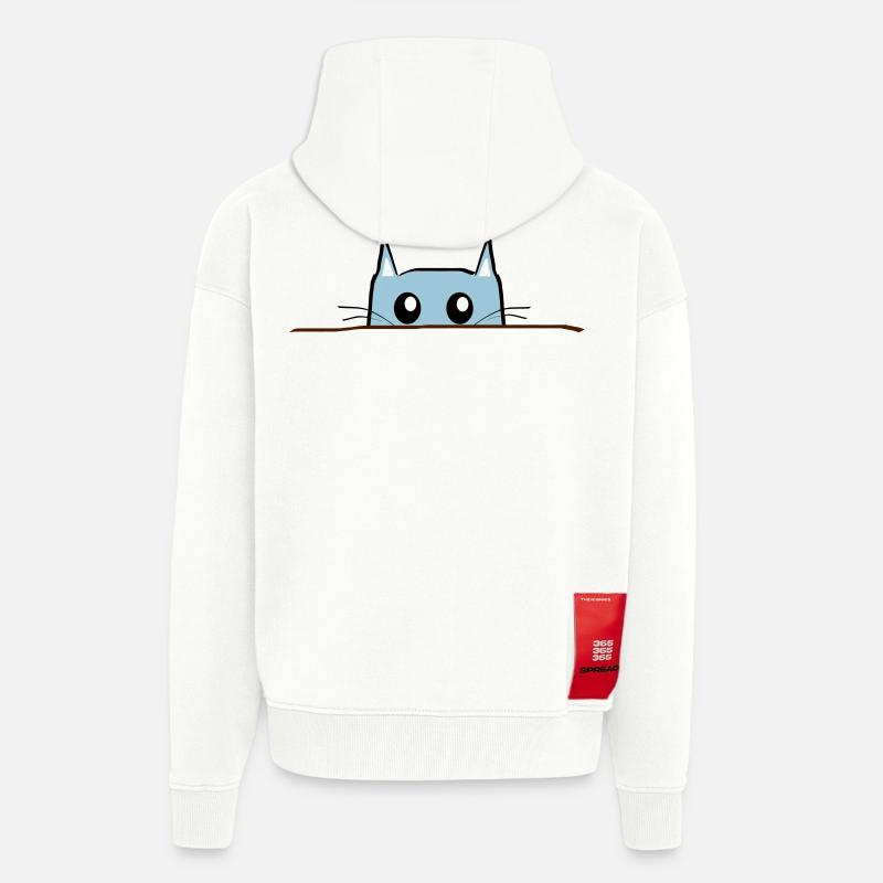 Cat Comic Table - Zip Hoodie - made by SPREAD - OFF WHITE