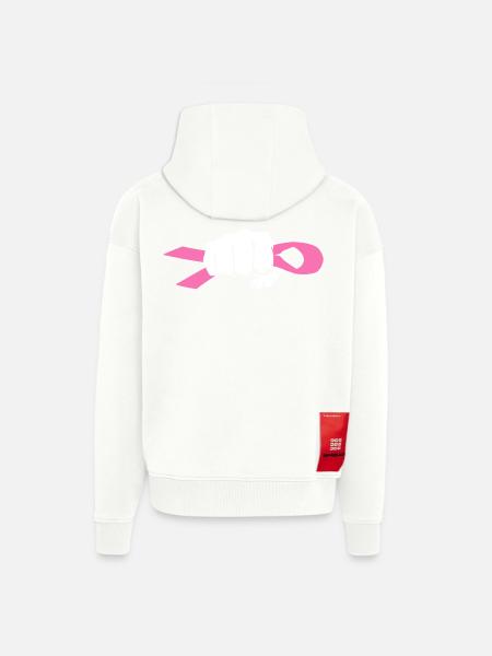 KAMPF-KREBS-SHIRT - Zip Hoodie - made by SPREAD - OFF WHITE