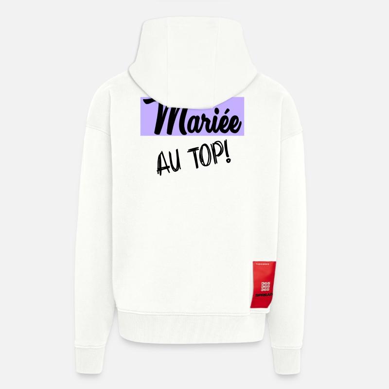 FUTURE MARIEE. EVJF. MARIEE - Veste à capuche bio épaisse oversize fabriqué en UE - OFF WHITE