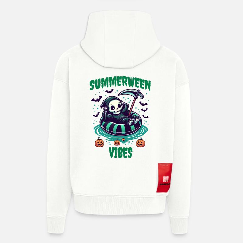 Summerween Vibes mit Sensenmann - Zip Hoodie - made by SPREAD - OFF WHITE