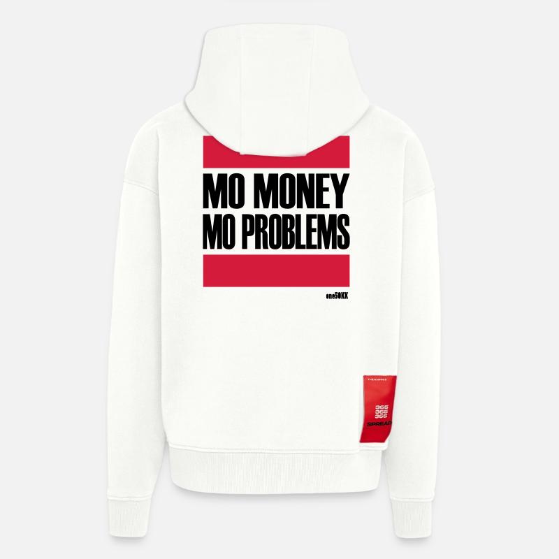 PROBLÈMES PLUS PLUS D'ARGENT - Veste à capuche bio épaisse oversize fabriqué en UE - OFF WHITE