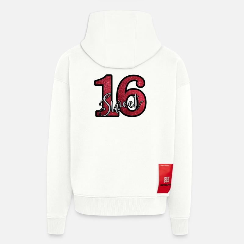 doux 16 - Veste à capuche bio épaisse oversize fabriqué en UE - OFF WHITE
