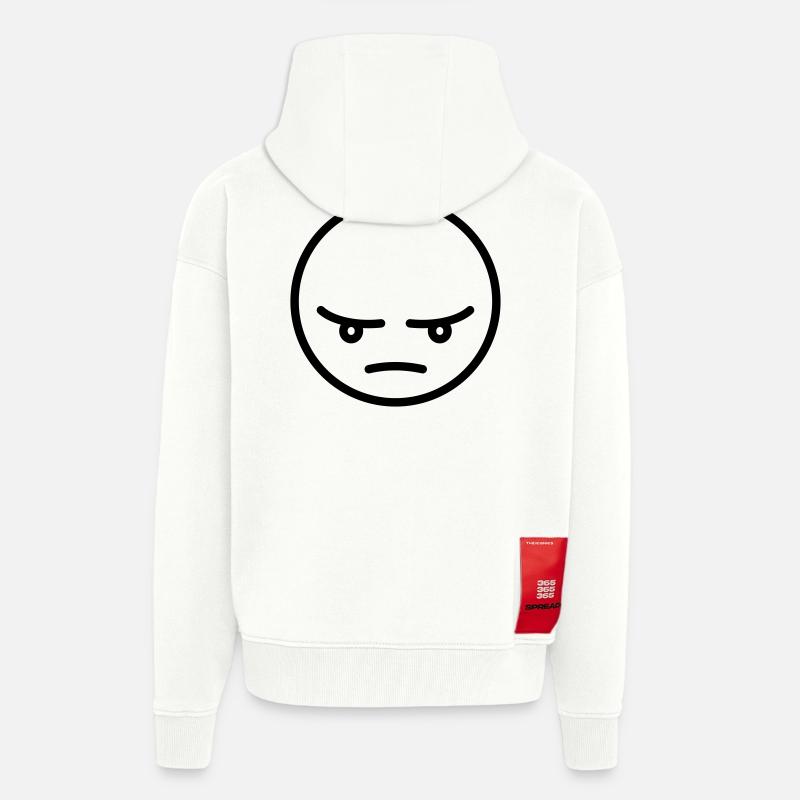 Wütender Smiley Geschenk Idee - Zip Hoodie - made by SPREAD - OFF WHITE