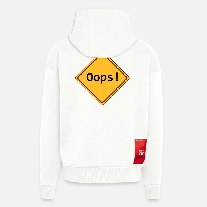 error, oops !, customizable - Zip Hoodie - made by SPREAD - OFF WHITE