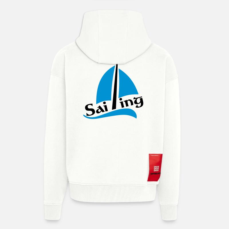 bateau à voile - Veste à capuche bio épaisse oversize fabriqué en UE - OFF WHITE