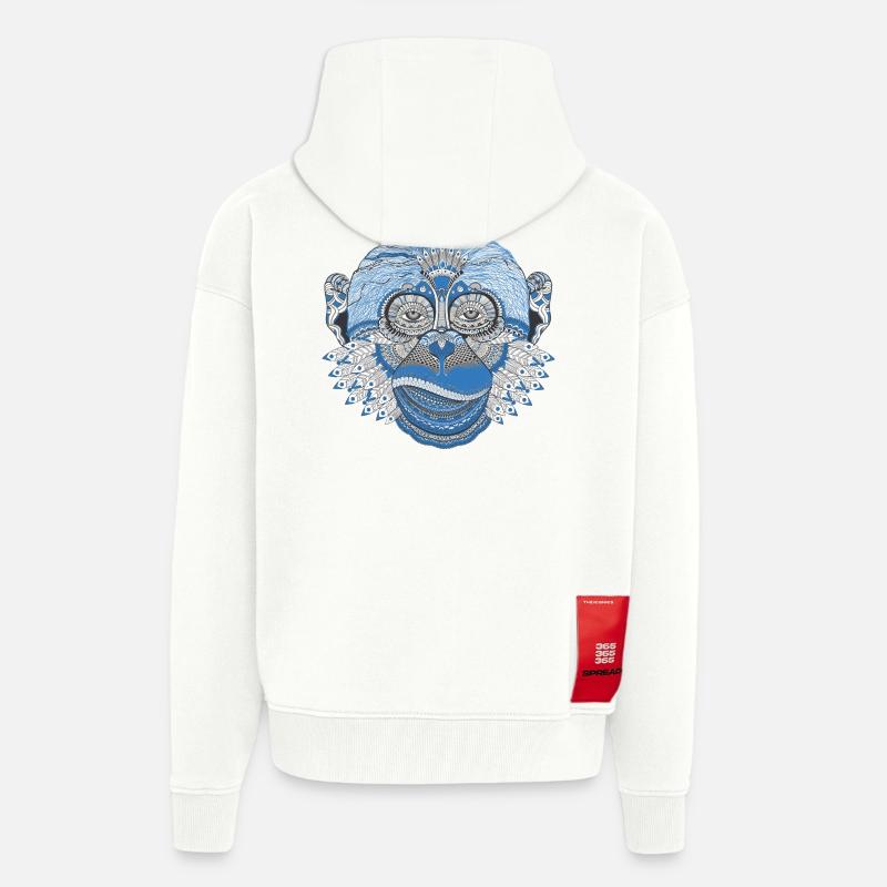 Abstrakter Affe Geschenk Geschenkidee - Zip Hoodie - made by SPREAD - OFF WHITE