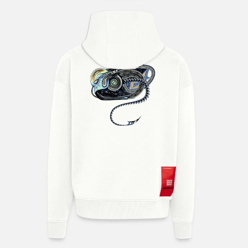 Alien Biomechanik - Zip Hoodie - made by SPREAD - OFF WHITE