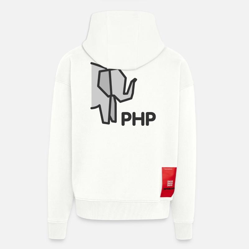 Php elephant - Zip Hoodie - made by SPREAD - OFF WHITE