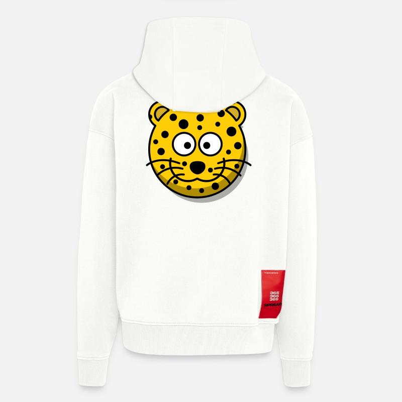 Léopard - Veste à capuche bio épaisse oversize fabriqué en UE - OFF WHITE