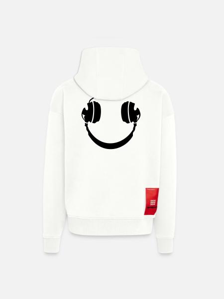 Smiley Headphone - Zip Hoodie - made by SPREAD - OFF WHITE