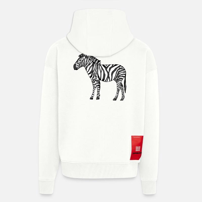 zebra - Zip Hoodie - made by SPREAD - OFF WHITE