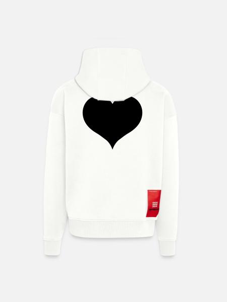Black Heart - Zip Hoodie - made by SPREAD - OFF WHITE