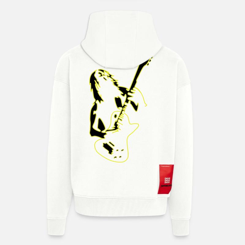 Rock' Roll, c’est la vie ✔ - Veste à capuche bio épaisse oversize fabriqué en UE - OFF WHITE