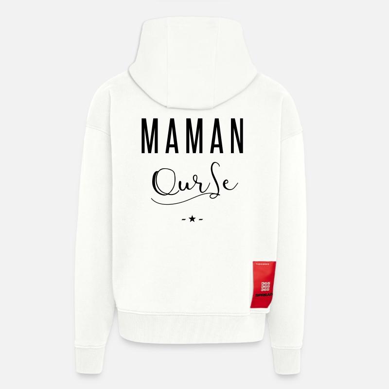maman ourse - Veste à capuche bio épaisse oversize fabriqué en UE - OFF WHITE
