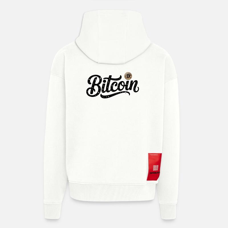 Bitcoin Logo - Crypto Coding Sticker - Zip Hoodie - made by SPREAD - OFF WHITE
