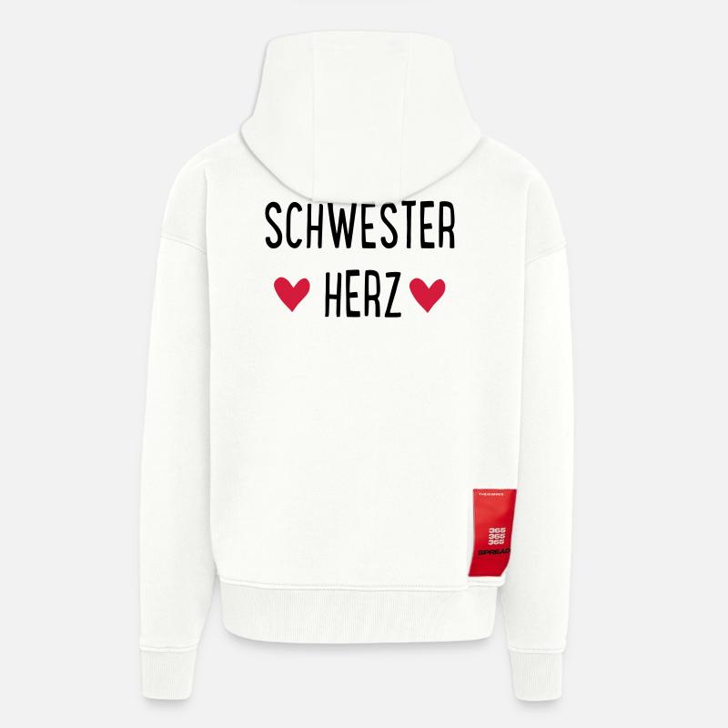 SŒURSE - Veste à capuche bio épaisse oversize fabriqué en UE - OFF WHITE