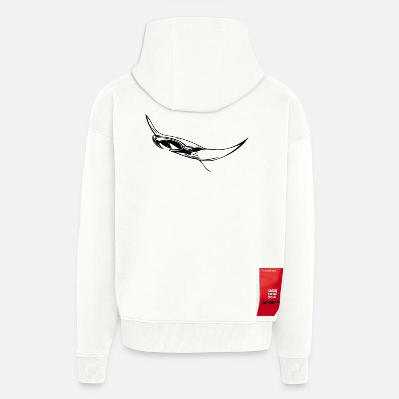 Eleganter schwimmender Mantarochen - Zip Hoodie - made by SPREAD - OFF WHITE