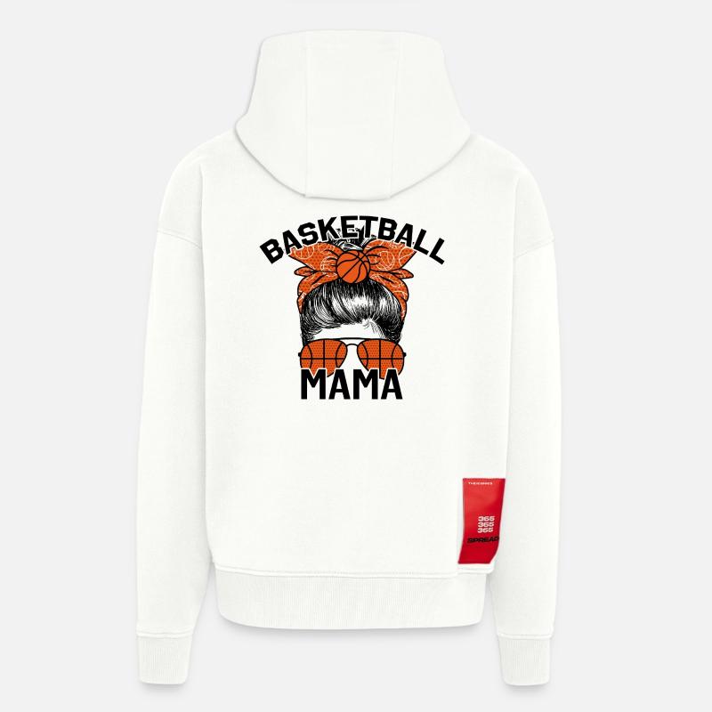 Maman basketteuse - Veste à capuche bio épaisse oversize fabriqué en UE - OFF WHITE