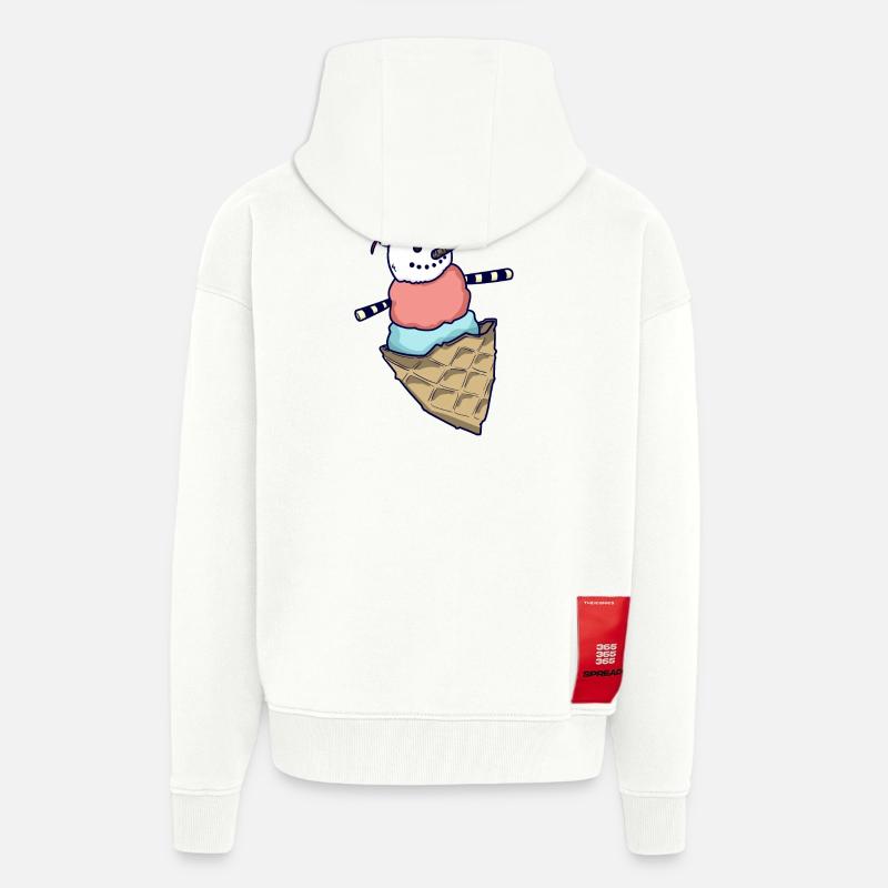 Schneemann Eiskugel - Zip Hoodie - made by SPREAD - OFF WHITE
