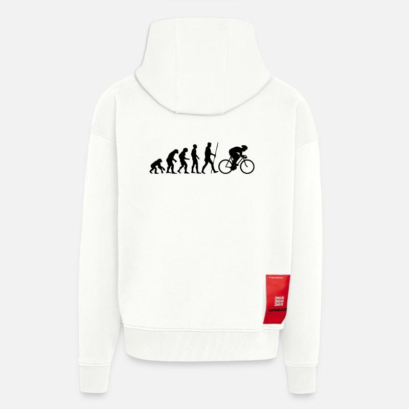 Evolution Rennrad als Geschenk - Zip Hoodie - made by SPREAD - OFF WHITE
