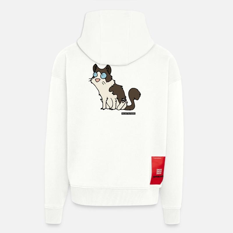 Chat - Ragdoll - Veste à capuche bio épaisse oversize fabriqué en UE - OFF WHITE