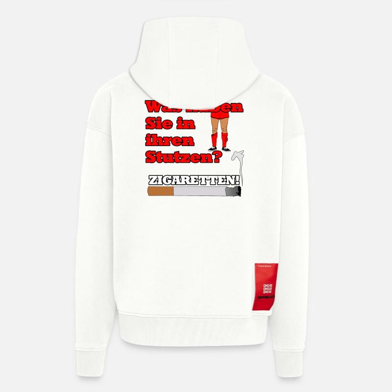 "Zigaretten in den Stutzen" - Geschenkidee - Zip Hoodie - made by SPREAD - OFF WHITE