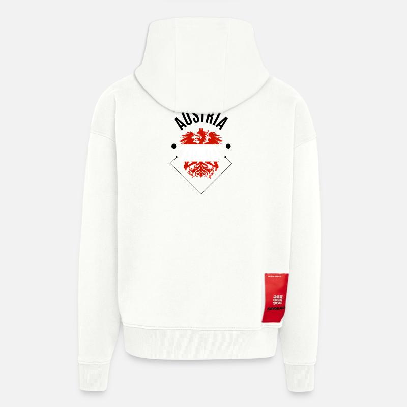 Autriche - Aigle - Cadeau - Veste à capuche bio épaisse oversize fabriqué en UE - OFF WHITE