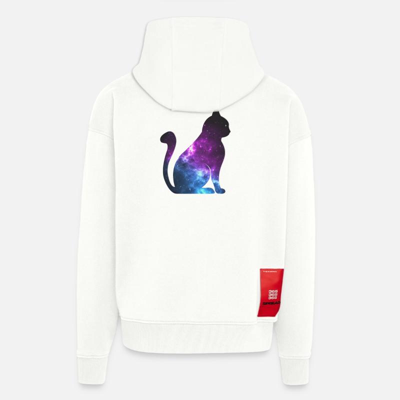 Galaxy Cat Space Gift - Zip Hoodie - made by SPREAD - OFF WHITE
