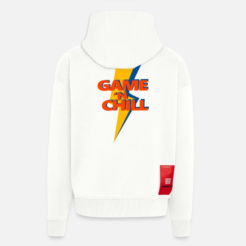 Jeu « n Réfrigérer - Veste à capuche bio épaisse oversize fabriqué en UE - OFF WHITE