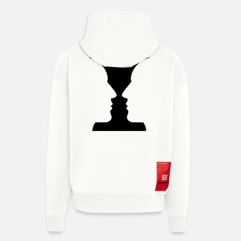 Face à face? - Veste à capuche bio épaisse oversize fabriqué en UE - OFF WHITE