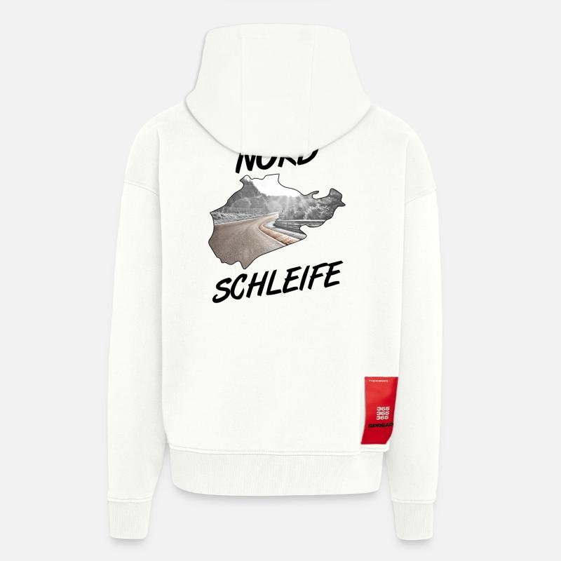 Nordschleife - Veste à capuche bio épaisse oversize fabriqué en UE - OFF WHITE