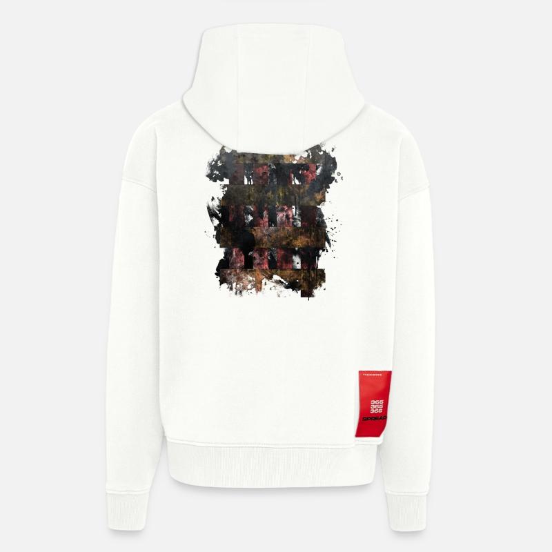 eX Graphic 2 - Veste à capuche bio épaisse oversize fabriqué en UE - OFF WHITE