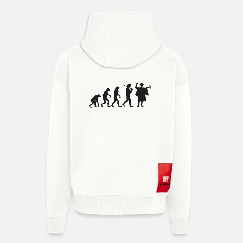 Graduation - Evolution - Cadeau - Veste à capuche bio épaisse oversize fabriqué en UE - OFF WHITE