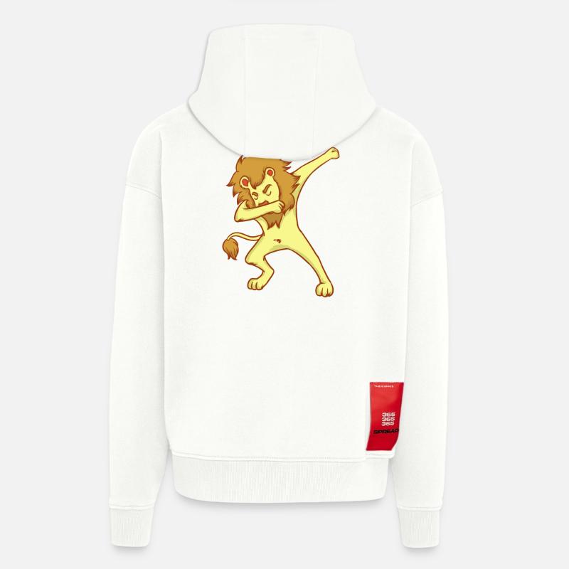 DAB Löwe - tanzen - Geschenk - Zip Hoodie - made by SPREAD - OFF WHITE