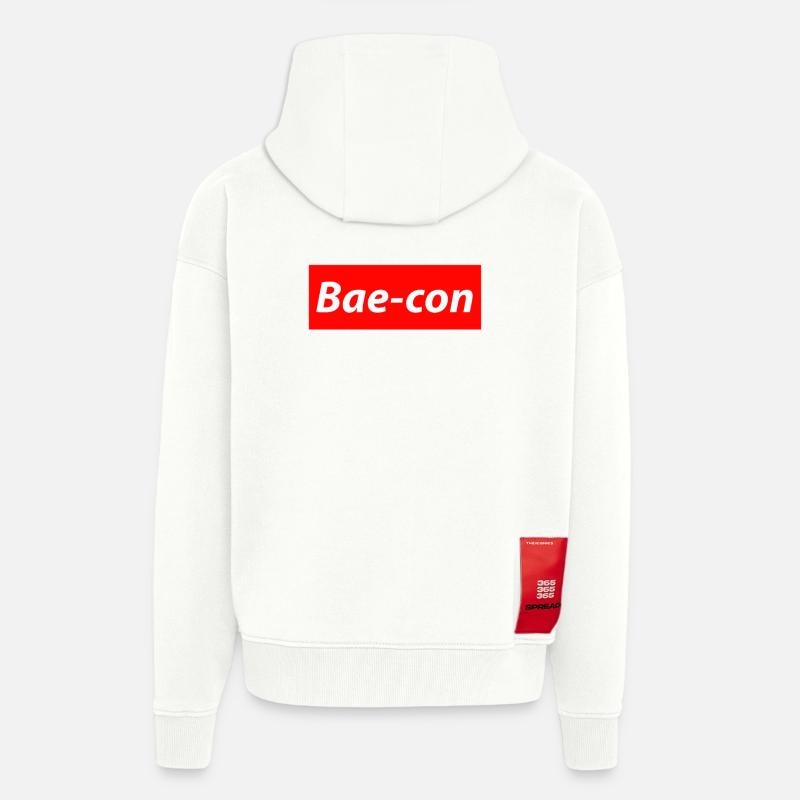 Bae-con - Veste à capuche bio épaisse oversize fabriqué en UE - OFF WHITE