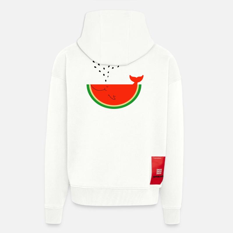 Baleine de pastèque - Veste à capuche bio épaisse oversize fabriqué en UE - OFF WHITE