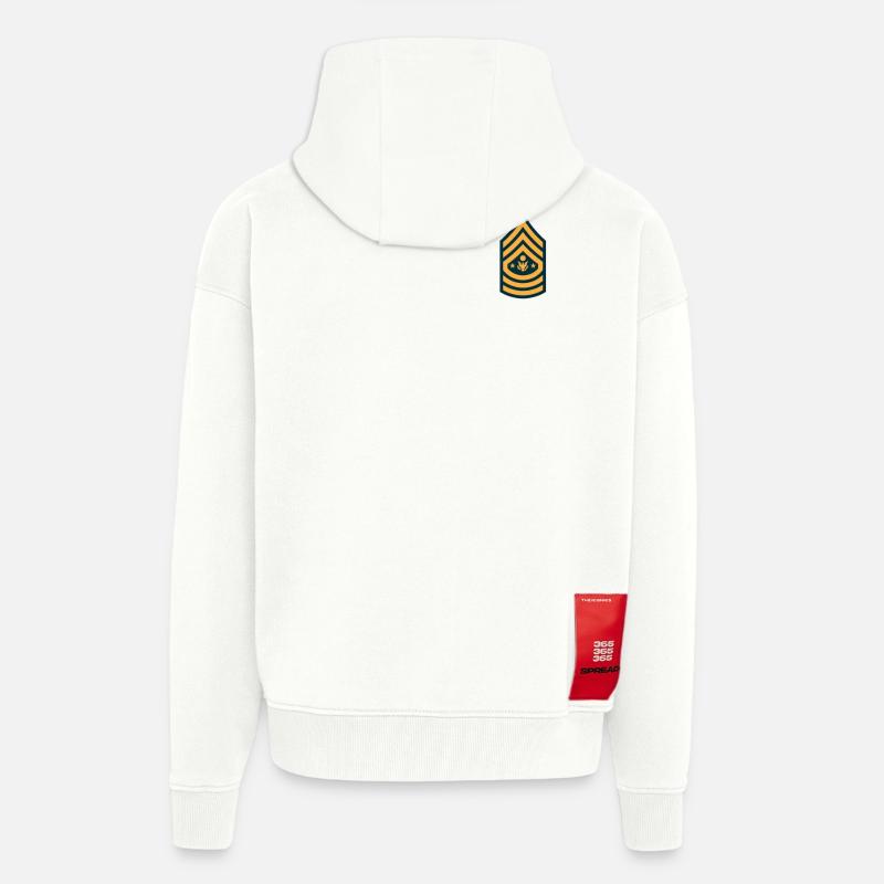Sergent sergent de l’armée - Veste à capuche bio épaisse oversize fabriqué en UE - OFF WHITE