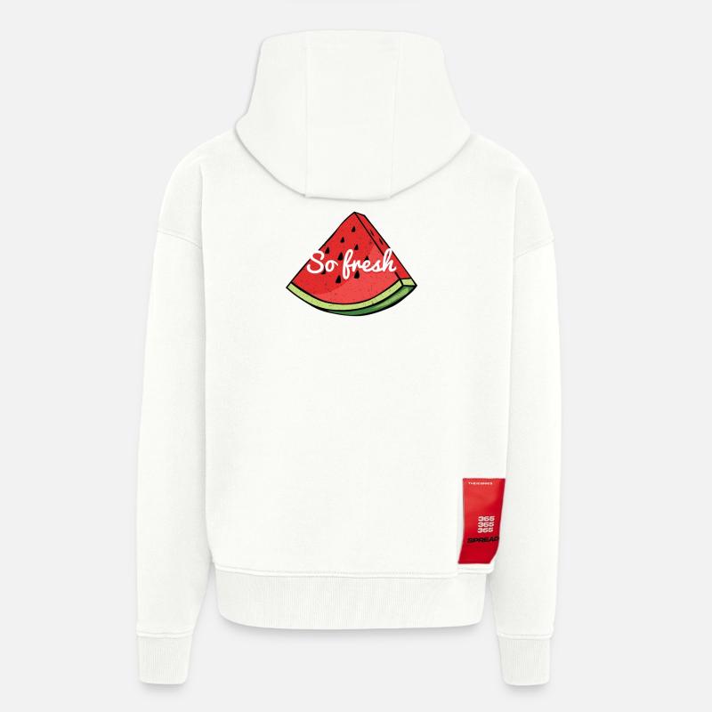 Donc pastèque fraîche - Veste à capuche bio épaisse oversize fabriqué en UE - OFF WHITE