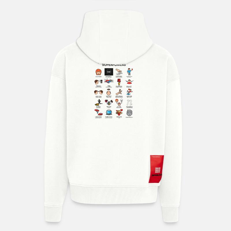 20 unnecessary super powers gift - Zip Hoodie - made by SPREAD - OFF WHITE