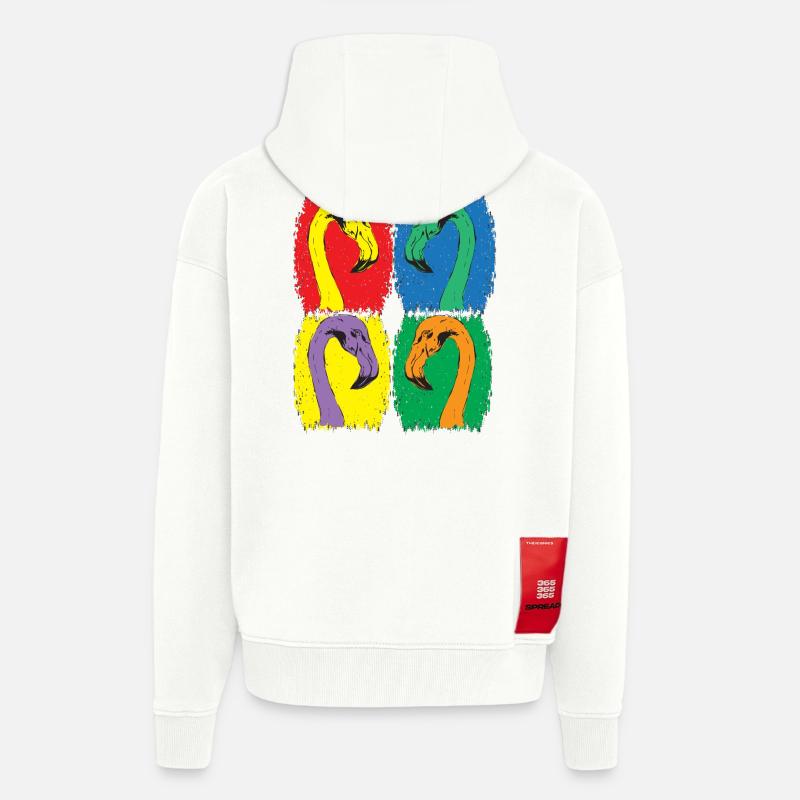 Flamingoköpfe - Zip Hoodie - made by SPREAD - OFF WHITE