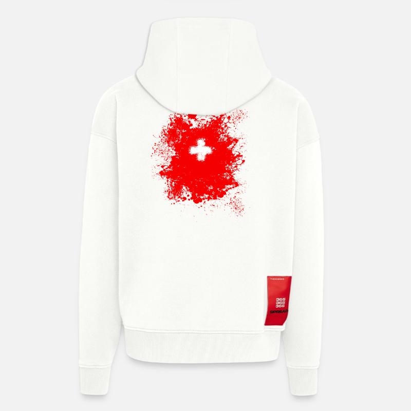Schweiz Schweizer 1.August Stolz Geschenk - Zip Hoodie - made by SPREAD - OFF WHITE