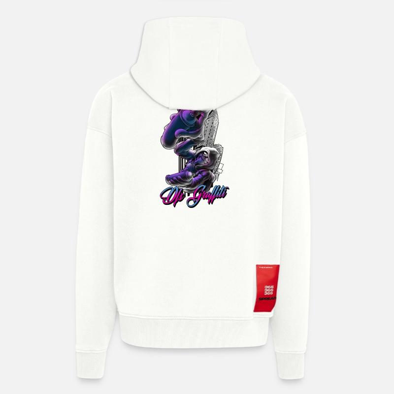 Dfs Graffiti - Veste à capuche bio épaisse oversize fabriqué en UE - OFF WHITE