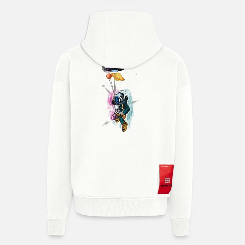 Astronaute spatial - Veste à capuche bio épaisse oversize fabriqué en UE - OFF WHITE