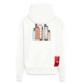 bâtiment - Veste à capuche bio épaisse oversize fabriqué en UE - OFF WHITE - Dos