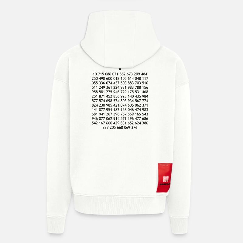 Maths - Veste à capuche bio épaisse oversize fabriqué en UE - OFF WHITE