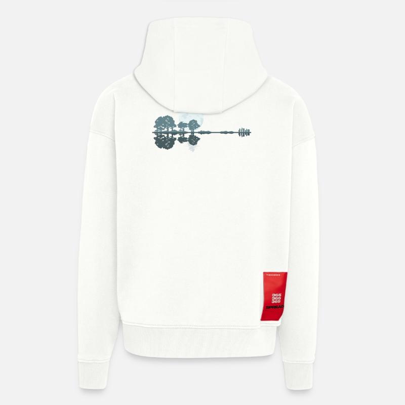 Guitar Lake Shadow Moonlight Geschenkidee - Zip Hoodie - made by SPREAD - OFF WHITE
