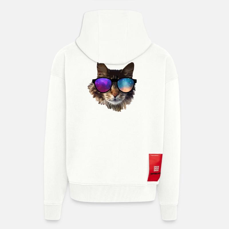 chat - Veste à capuche bio épaisse oversize fabriqué en UE - OFF WHITE