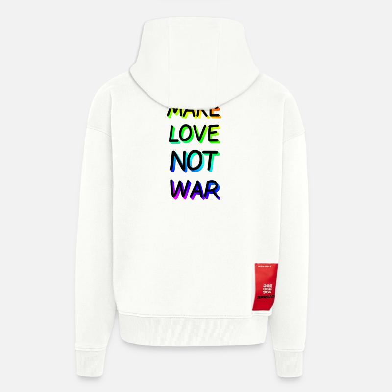 Make Love not War Regenbogen - Zip Hoodie - made by SPREAD - OFF WHITE